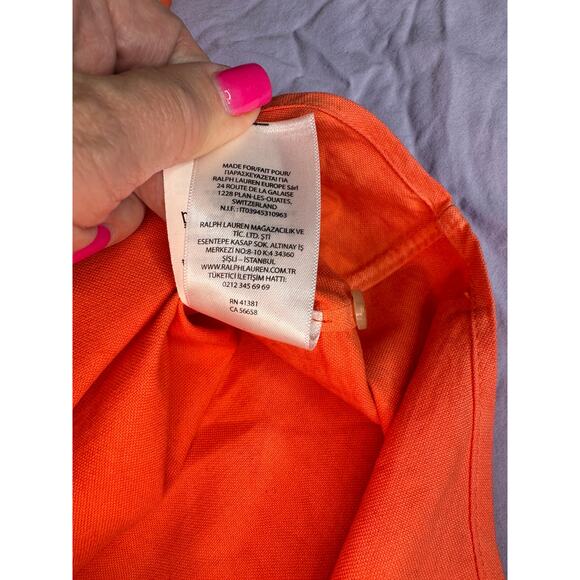 Ralph Lauren Mens Size Large Orange Ombre Dip Dyed Button Down Shirt Classic Fit - Picture 10 of 13